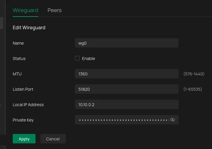 Client-WireGuard-Konfiguration