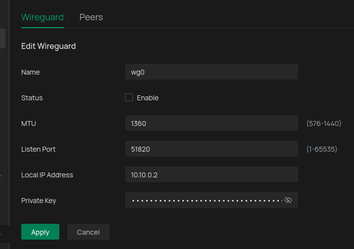 Client-WireGuard-Konfiguration
